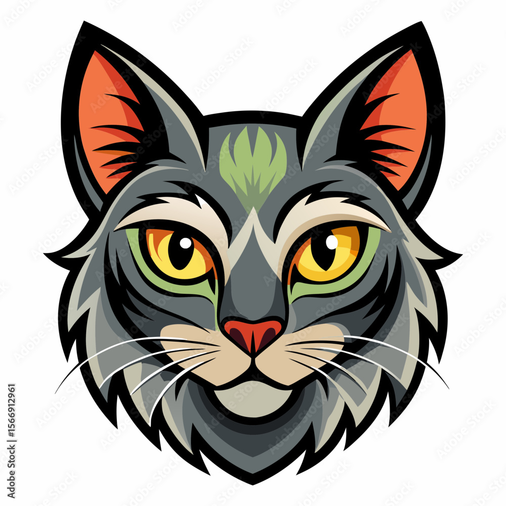 Fototapeta premium vector illustration of a cat heat.
