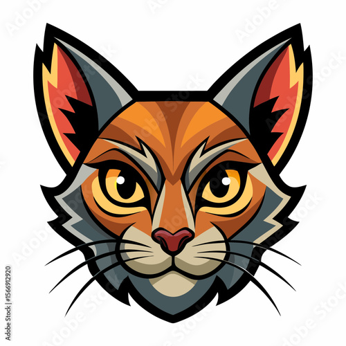 vector illustration of a cat heat.