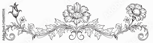 Black flower vector set feature abstract floral design silhouettes, and geometric patterns. Ideal for decoration, logos, and design projects. Includes minimalist botanical elements for creative illust