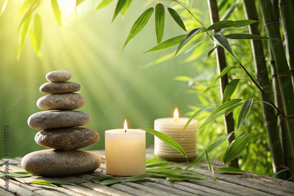 Obraz premium zen stones and bamboo