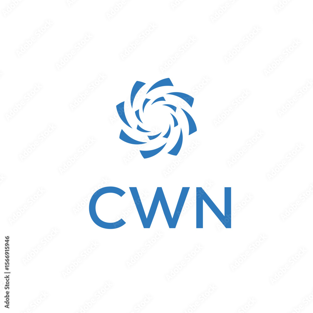 Obraz premium CWN logo design on white background.