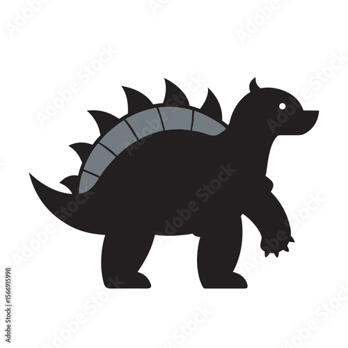 Armored Ankylosaurus Tail Side Silhouette