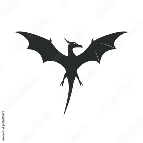 Pterodactyl Flying With Wings Spread