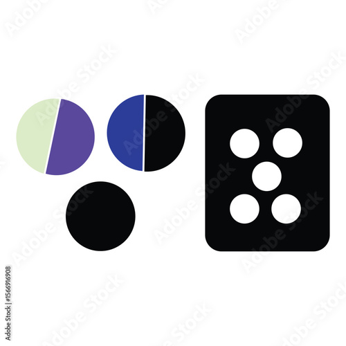 vector illustration of a set of colorful dices