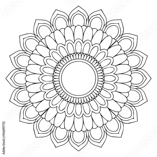 A beautiful mandala pattern is isolated on white background