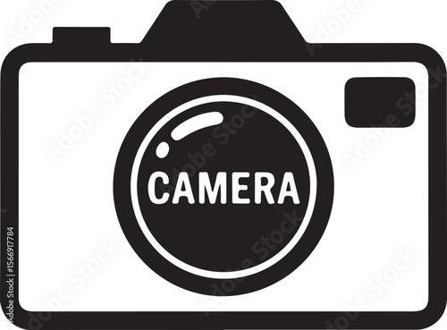 A vector icon set illustrating a flat digital photo camera symbol