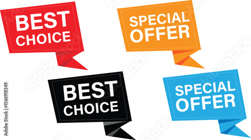 Best Choice and Special Offer Tags for Promotion