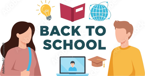Back to school vector illustration for education and learning concept design