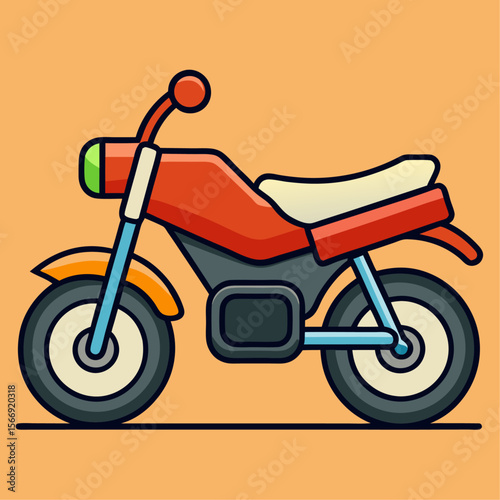 Dynamic motorcycle illustration with bold color accents