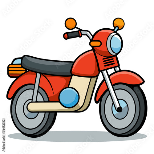 Dynamic yellow and black motorcycle illustration isolated on white background