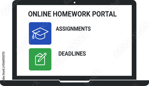 Online homework portal for students assignments and deadlines management