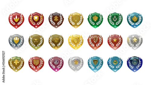 badge emblem with laurel wreath for honor and prestige
