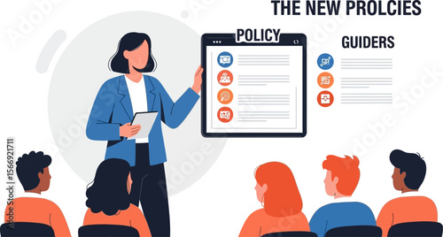 Policy presentation training for business guidelines and company regulations