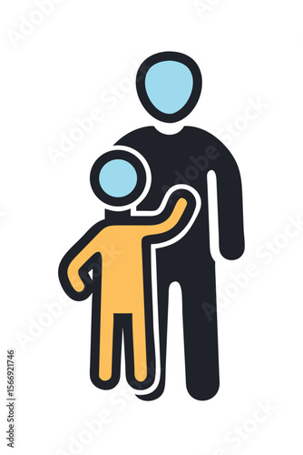 Silhouettes of adult and child holding hands