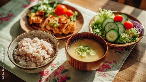 栄養バランスの取れた和食の料理（主婦・ヘルシー・献立）