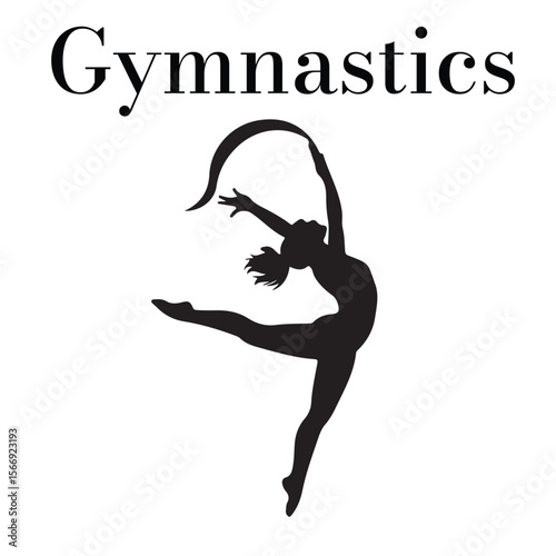 Graceful gymnast in a powerful silhouette pose.