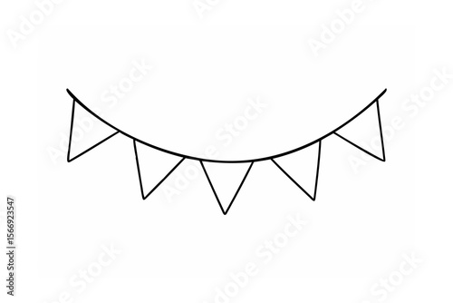 Simple black triangular bunting flags