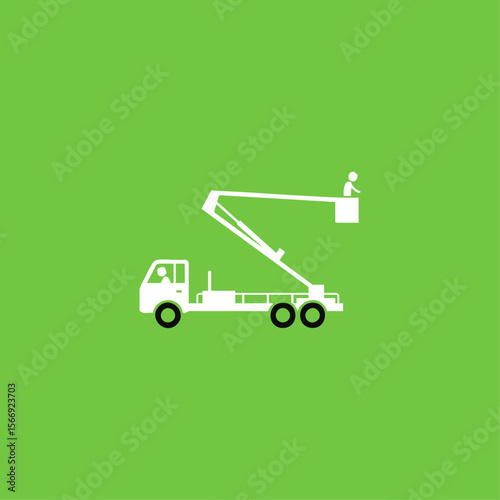 Cherry Picker icon logo flat vector design