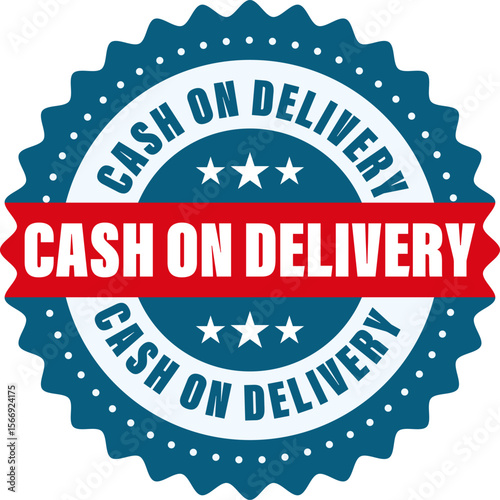 Cash on Delivery Star Badge Labels, Vintage Style stamp cash on deliver