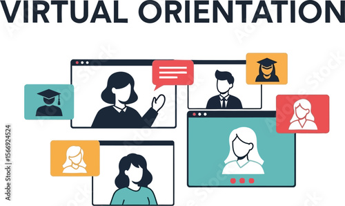 Online virtual orientation meeting webinar conference education students team