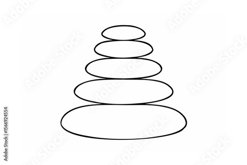 Stacked oval stones rock balancing