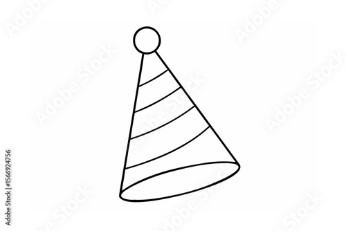 Party hat with festive stripes celebration conical