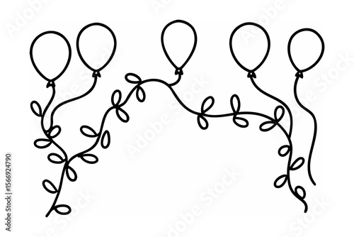 Balloons with floral vine decoration party