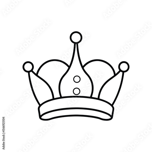 queens tiara crown hat line art