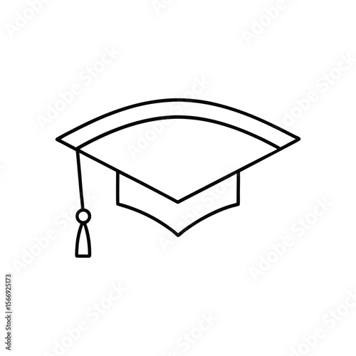 graduation cap line art