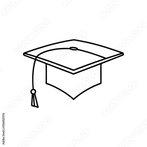 graduation cap line art