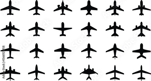 Set of airplane. Airplane icon set vector