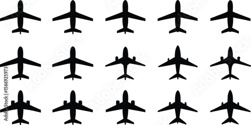 Set of airplane. Airplane icon set vector