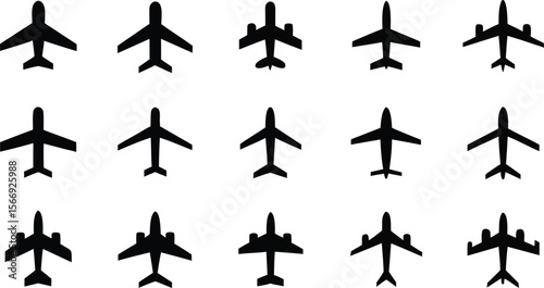 Set of airplane. Airplane icon set vector
