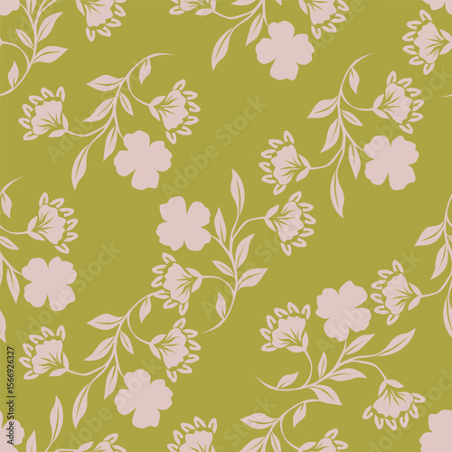 multicolor exotic hand drawn floral seamless pattern