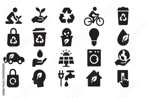 Environmental Conservation & Sustainable Living Icons