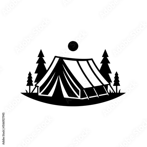 tent silhouette , tent vector