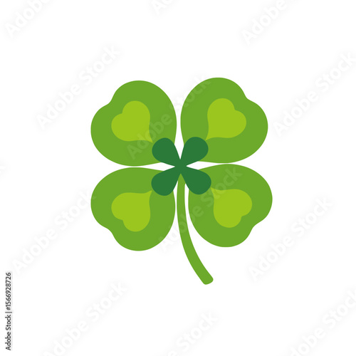 Four Leaf Clover Graphic for St Patricks Day-Lucky Shamrock Illustration-Green Clover Symbol of Irish Culture-Bring on the Luck with this Four Leaf Clover Design