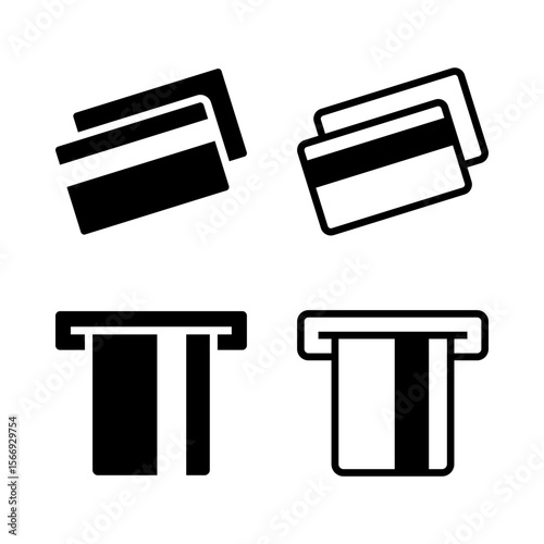 Credit Card icon set. flat illustration of vector icon on white background