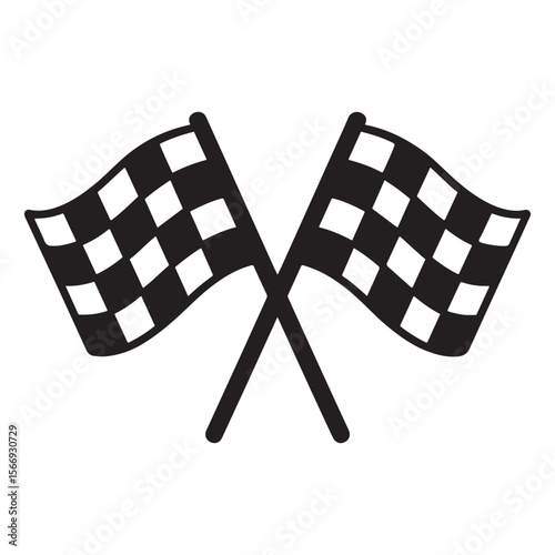 Crossed Checkered Flags Symbolising a Racing Finish