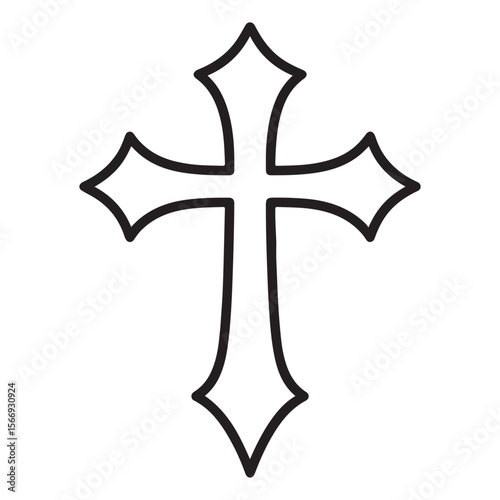 Simple Ornate Christian Cross Graphic for Religious or Design Projects