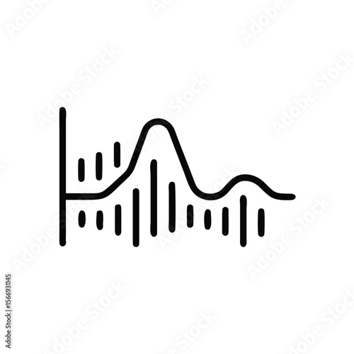 Handdrawn graph with rising falling line vertical bars on chart diagram