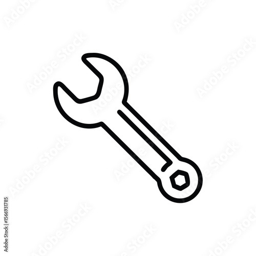 Outline wrench tool on with a hexagonal socket end spanner repair