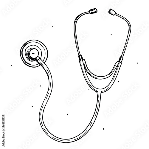 Black stethoscope illustration medical healthcare