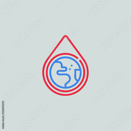 World Blood day icon logo flat vector design