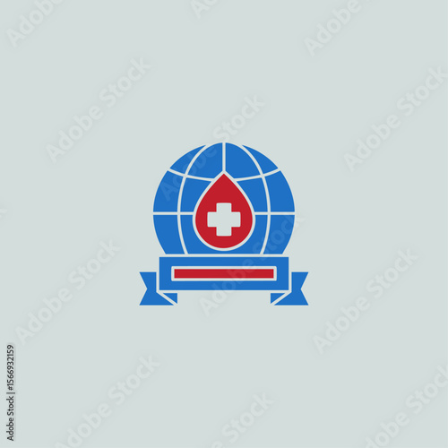 World Blood day icon logo flat vector design