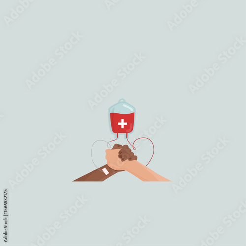 World Blood day icon logo flat vector design