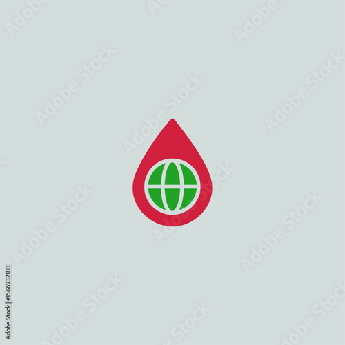 World Blood day icon logo flat vector design