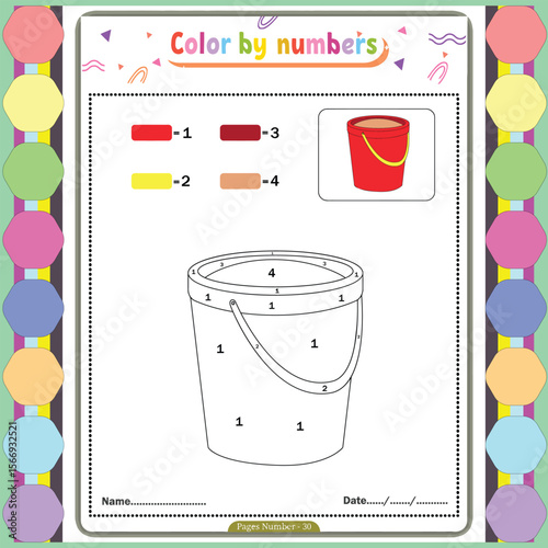 color by number number coloring book for kindergartens kids