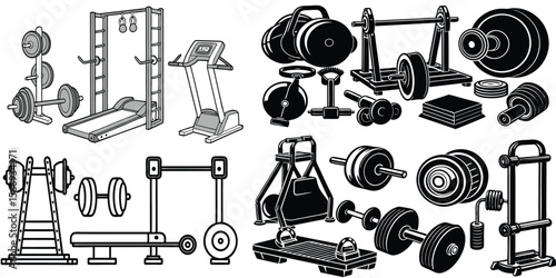 set of black and white weights