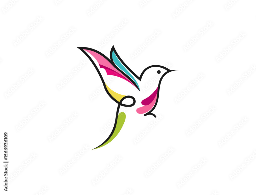 Fototapeta premium Colorful hummingbird illustration